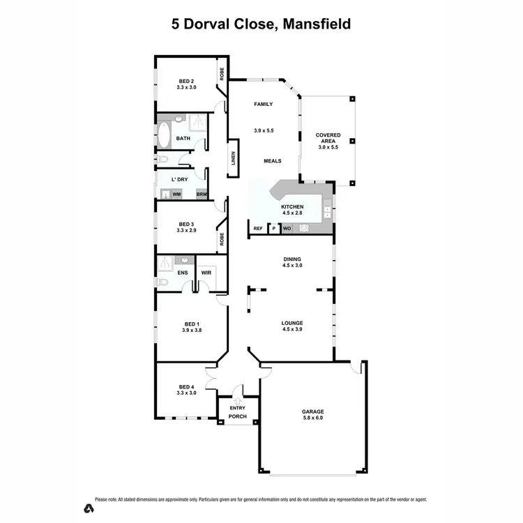 Floorplan of Homely house listing, 5 Dorval Close, Mansfield QLD 4122