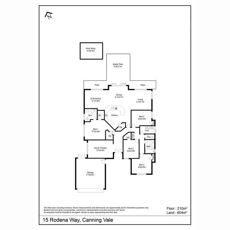 Floorplan of Homely house listing, 15 Rodena Way, Canning Vale WA 6155