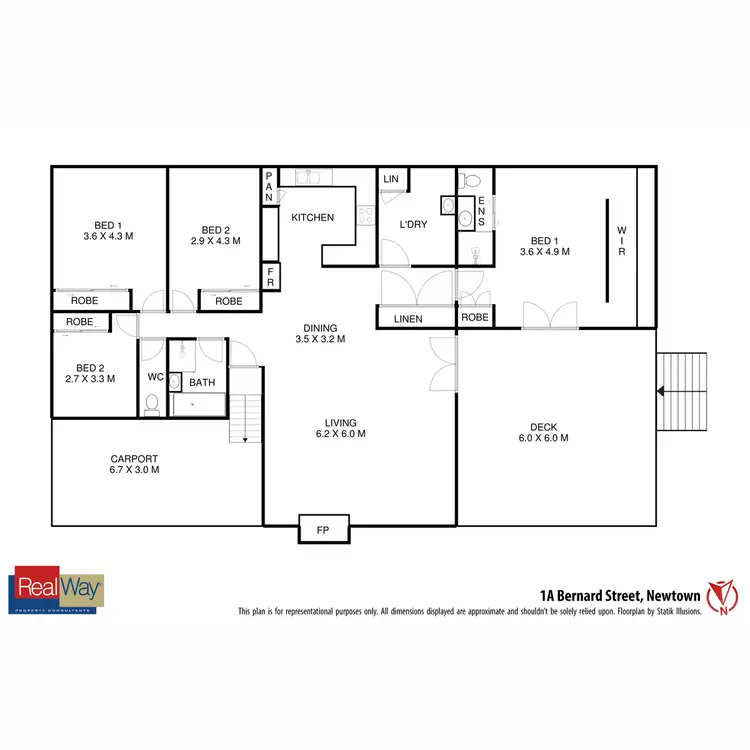 Floorplan of Homely house listing, 1A Bernard Street, Newtown QLD 4350