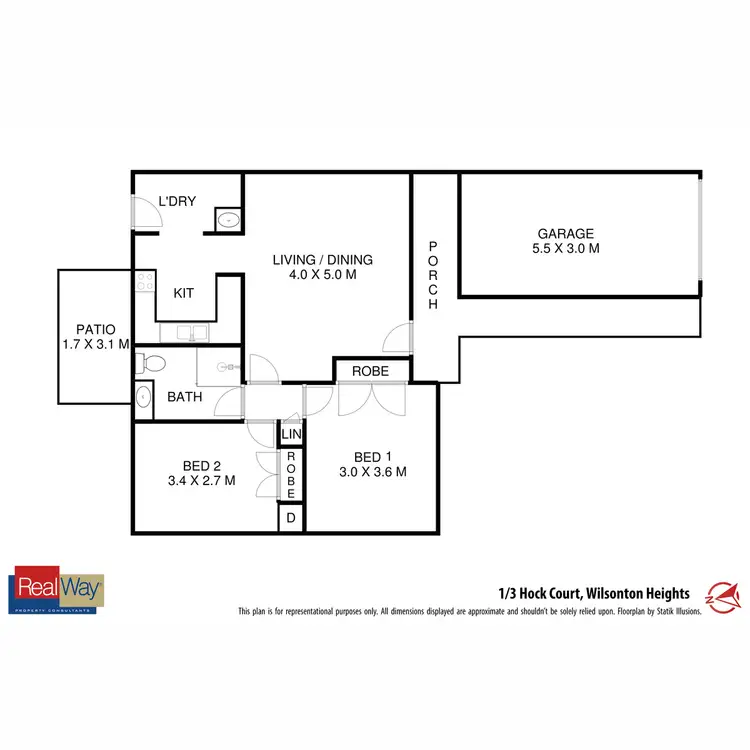 Floorplan of Homely unit listing, 1/3 Hock Court, Wilsonton Heights QLD 4350