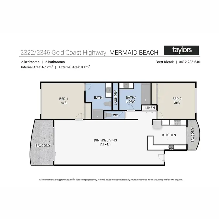 Floorplan of Homely apartment listing, 2322/2360 Gold Coast Highway, Mermaid Beach QLD 4218
