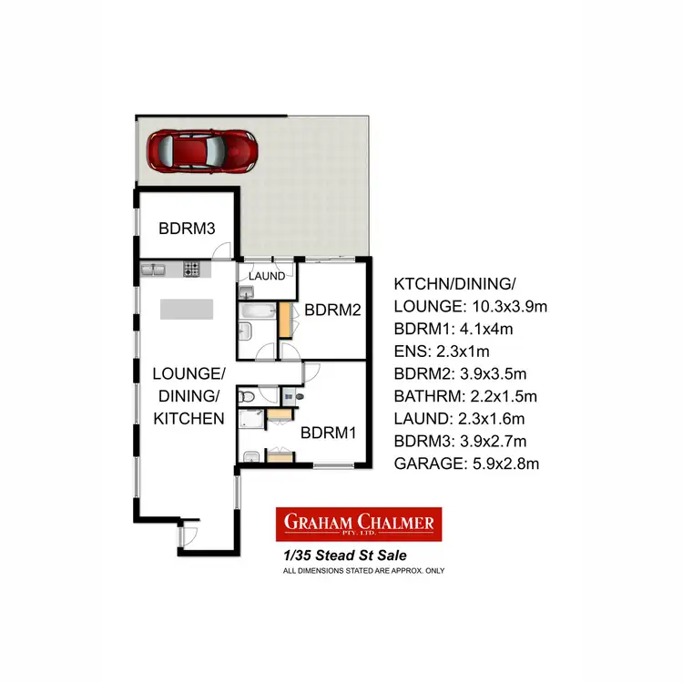 Floorplan of Homely unit listing, 1/35 Stead Street, Sale VIC 3850