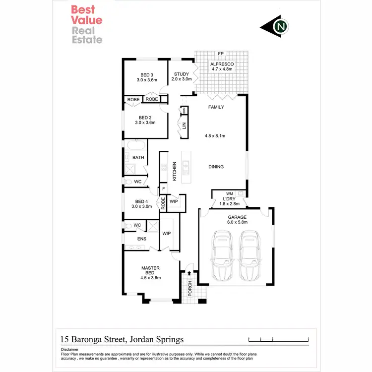 Floorplan of Homely house listing, 15 Baronga Street, Jordan Springs NSW 2747