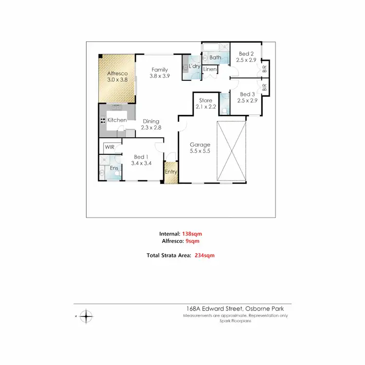 Floorplan of Homely villa listing, 168A Edward Street, Osborne Park WA 6017