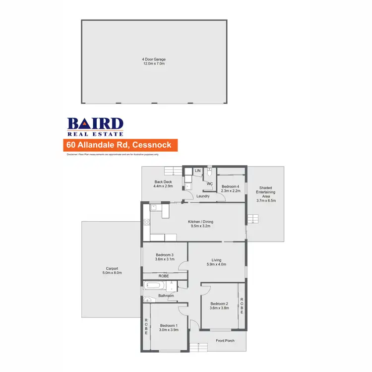Floorplan of Homely house listing, 60 Allandale Road, Cessnock NSW 2325
