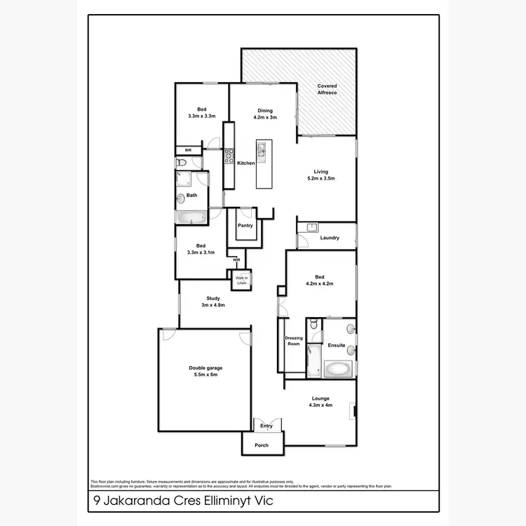 Floorplan of Homely house listing, 9 Jakaranda Crescent, Elliminyt VIC 3250