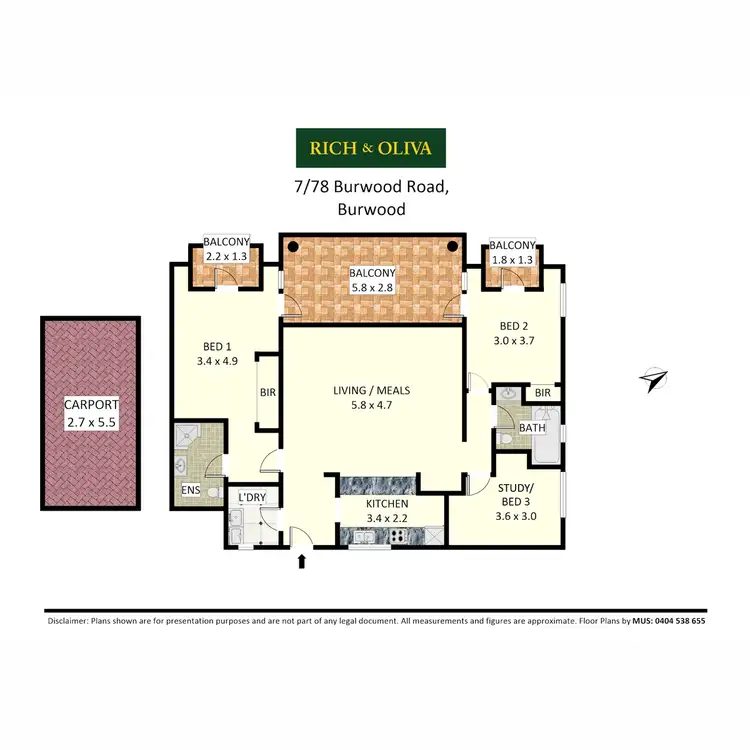Floorplan of Homely apartment listing, 7/78 Burwood Road, Burwood NSW 2134
