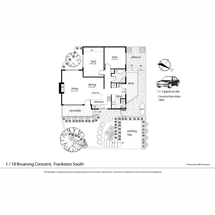 Floorplan of Homely unit listing, 1/18 Bruarong Crescent, Frankston South VIC 3199