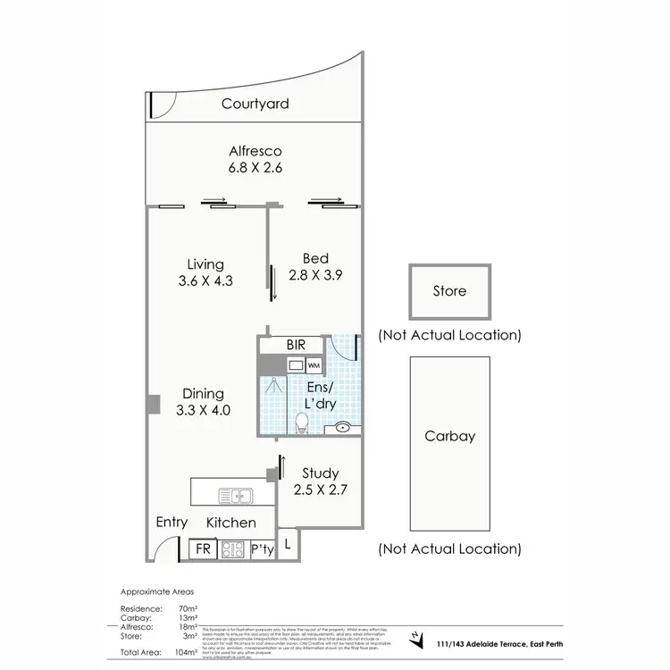 Floorplan of Homely apartment listing, 111/143 Adelaide Terrace, East Perth WA 6004