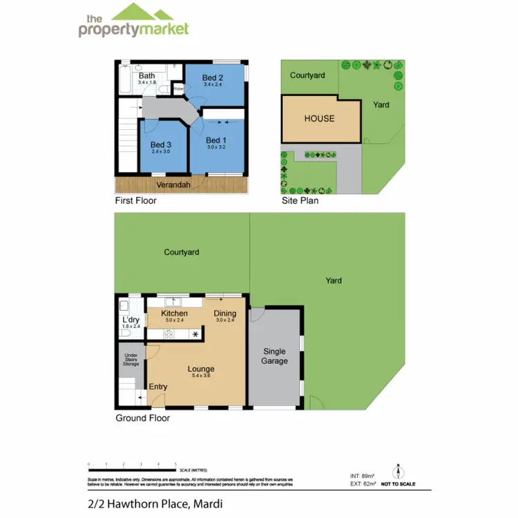 Floorplan of Homely semi-detached listing, 2/2 Hawthorn Place, Mardi NSW 2259