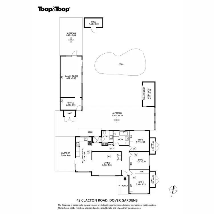 Floorplan of Homely house listing, 43 Clacton Road, Dover Gardens SA 5048