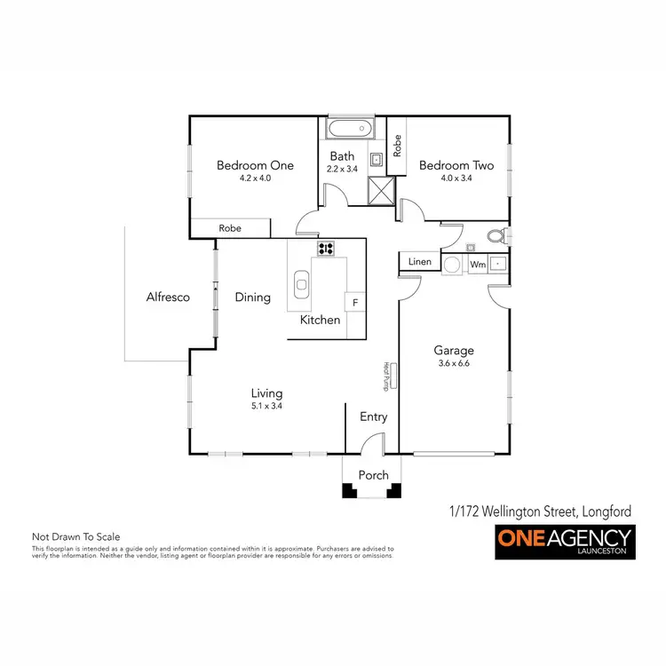 Floorplan of Homely unit listing, 1/172 Wellington Street, Longford TAS 7301