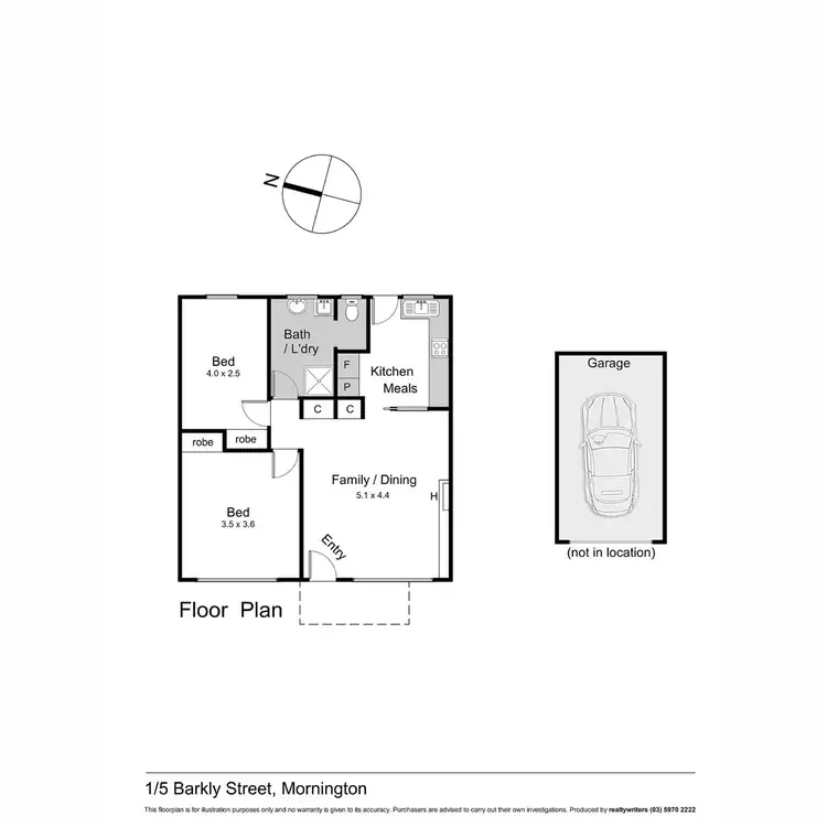 Floorplan of Homely unit listing, 1/5 Barkly Street, Mornington VIC 3931
