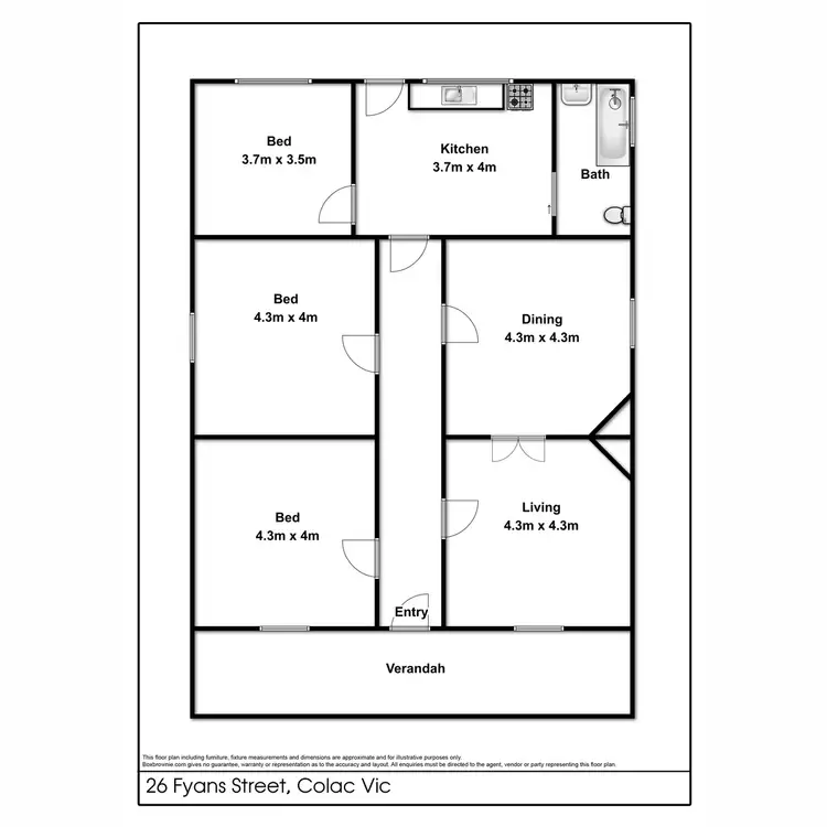 Floorplan of Homely house listing, 26 Fyans Street, Colac VIC 3250