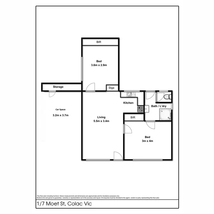 Floorplan of Homely unit listing, 1/7 Moet Street, Colac VIC 3250