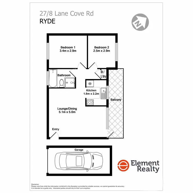 Floorplan of Homely unit listing, 27/8-10 Lane Cove Road, Ryde NSW 2112