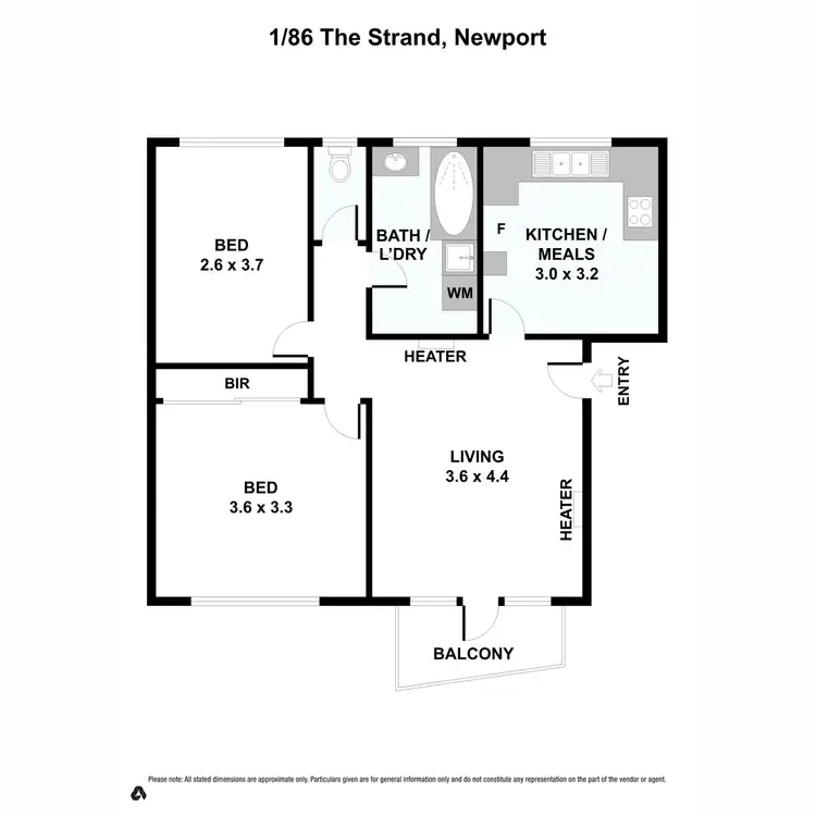Floorplan of Homely unit listing, Unit 1/86 The Strand, Newport VIC 3015