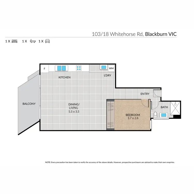 Floorplan of Homely apartment listing, 103/18 Whitehorse Road, Blackburn VIC 3130