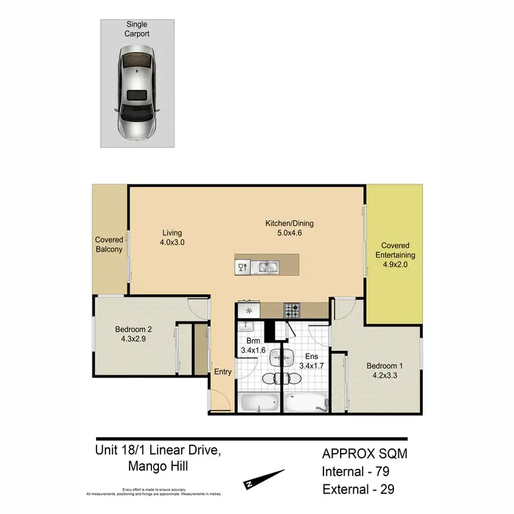 Floorplan of Homely townhouse listing, 18/1 Linear Drive, Mango Hill QLD 4509