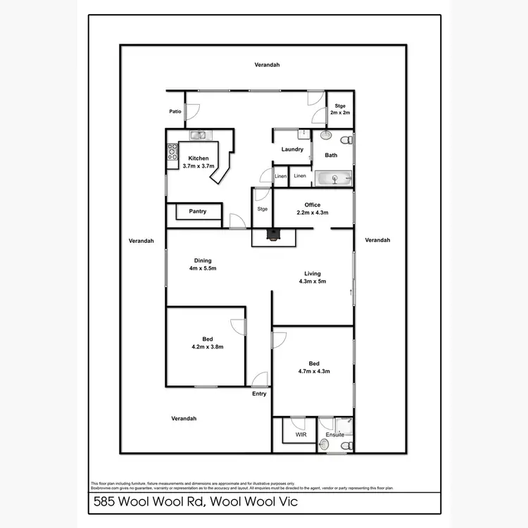 Floorplan of Homely rural property listing, 585 Wool Wool Road, Wool Wool VIC 3249