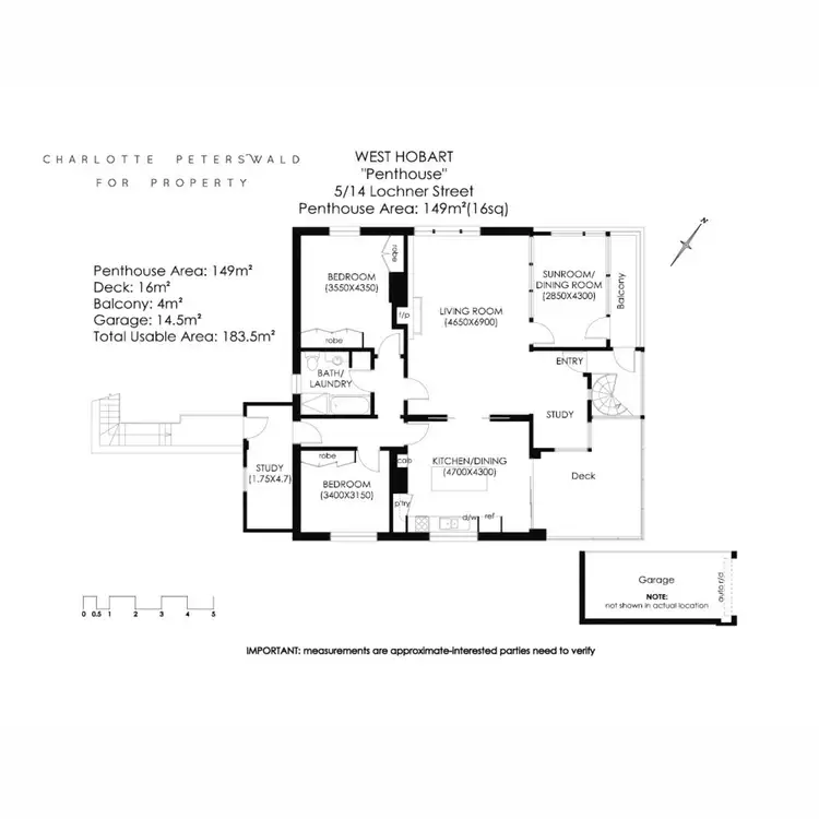 Floorplan of Homely apartment listing, 5/14 Lochner Street, West Hobart TAS 7000