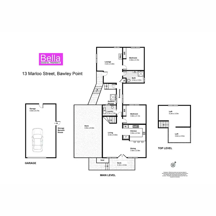 Floorplan of Homely house listing, 13 Marloo Avenue, Bawley Point NSW 2539