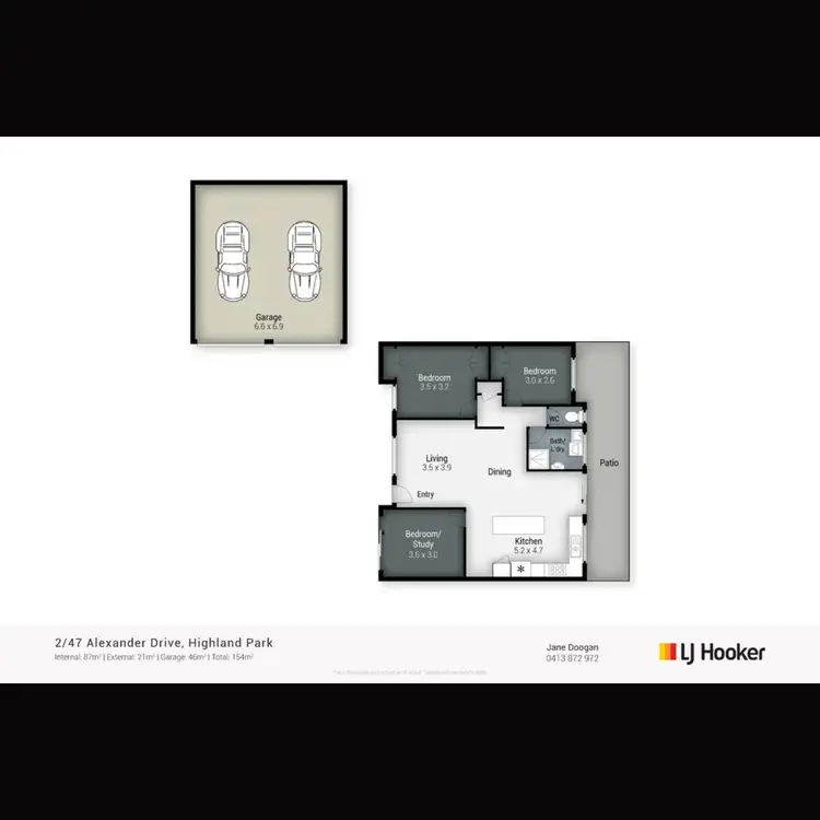 Floorplan of Homely semi-detached listing, 2/47 Alexander Drive, Highland Park QLD 4211