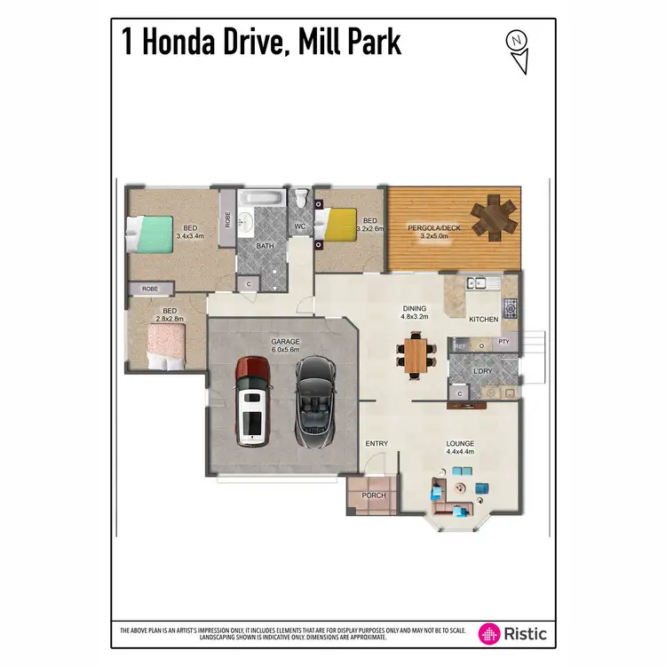 Floorplan of Homely house listing, 1 Honda Drive, Mill Park VIC 3082