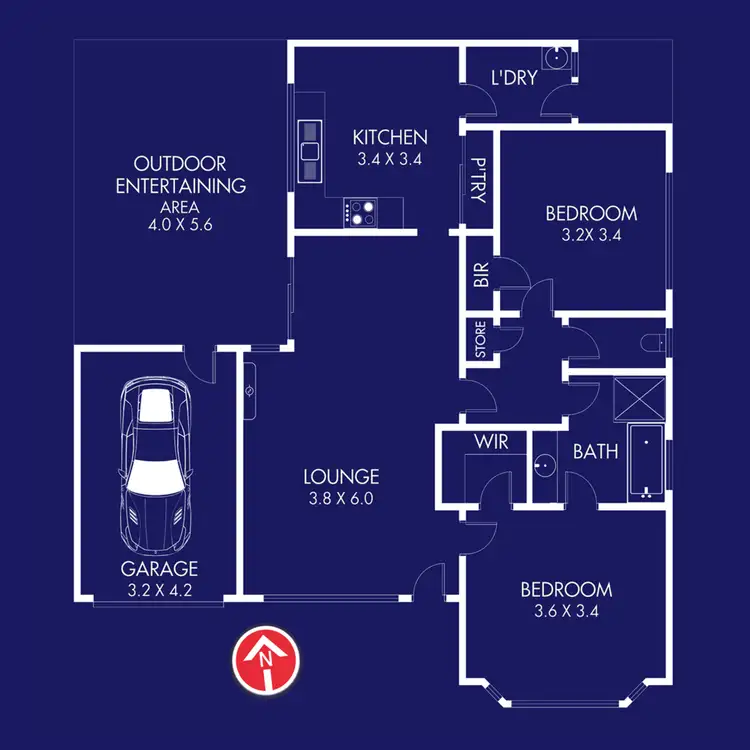 Floorplan of Homely unit listing, 6/51 - 53 Helms Street, Newcomb VIC 3219