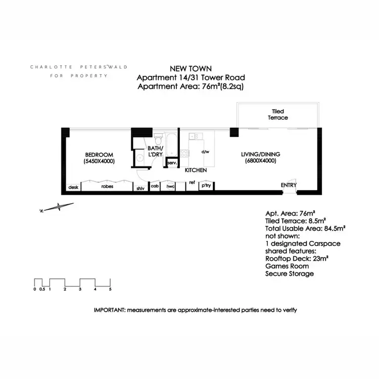 Floorplan of Homely unit listing, 14/31 Tower Road, New Town TAS 7008