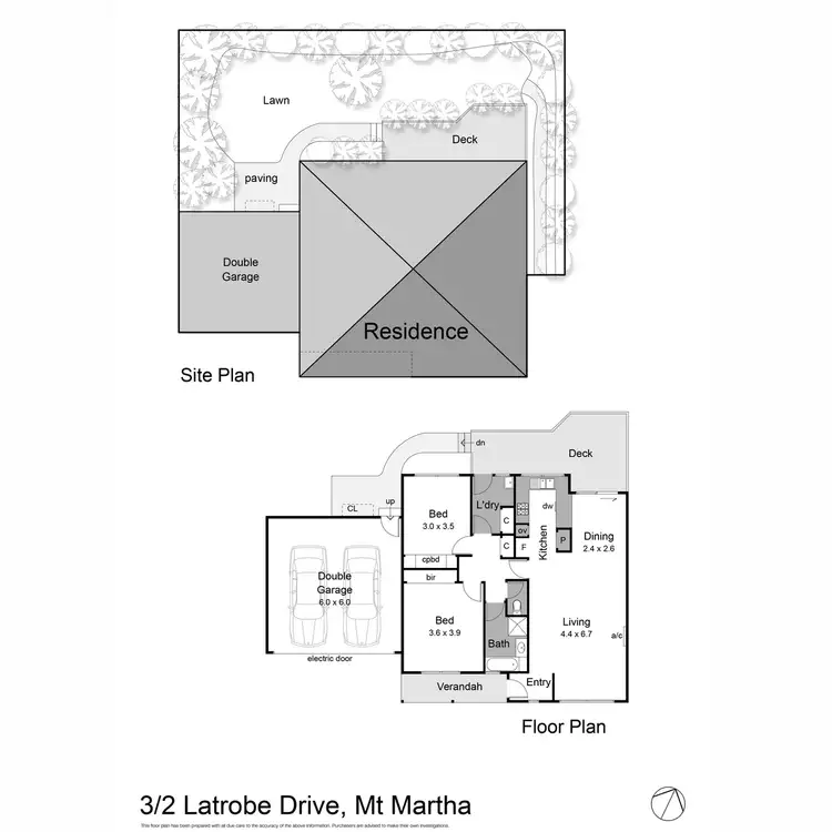 Floorplan of Homely unit listing, 3/2 Latrobe Drive, Mount Martha VIC 3934