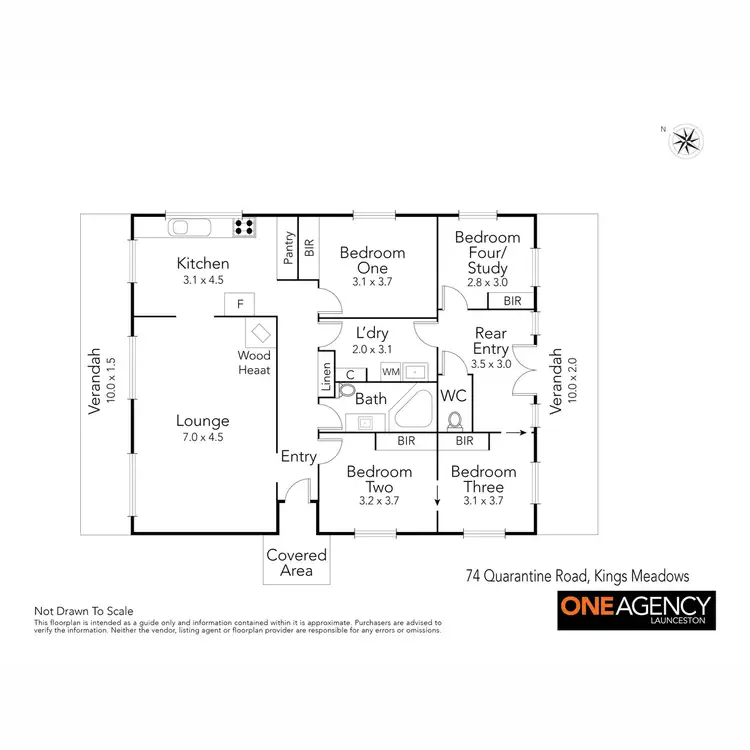 Floorplan of Homely villa listing, 1/74 Quarantine Road, Kings Meadows TAS 7249