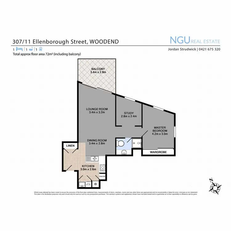 Floorplan of Homely apartment listing, 307/11 Ellenborough Street, Woodend QLD 4305