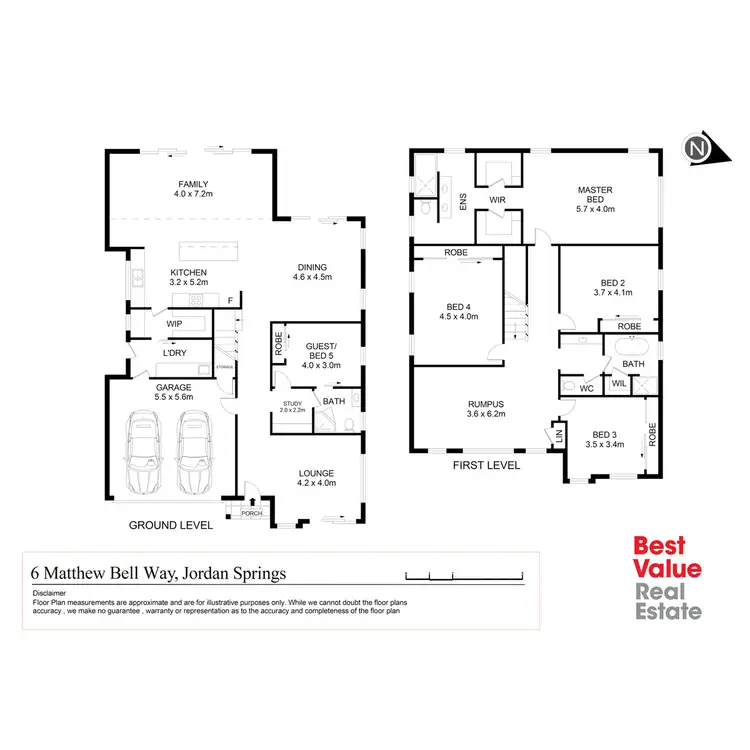 Floorplan of Homely house listing, 6 Matthew Bell Way, Jordan Springs NSW 2747