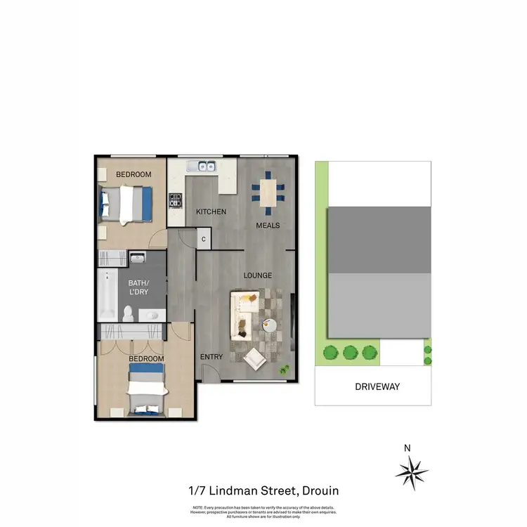 Floorplan of Homely unit listing, 1/7 Lindman Street, Drouin VIC 3818