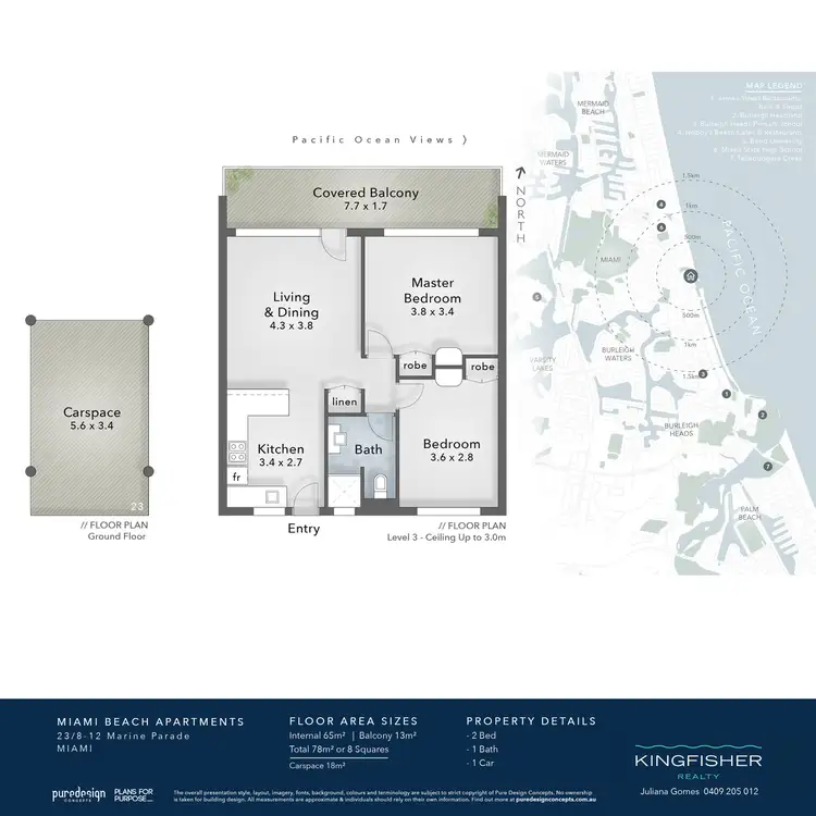 Floorplan of Homely apartment listing, 23/8 - 12 Marine Parade, Miami QLD 4220