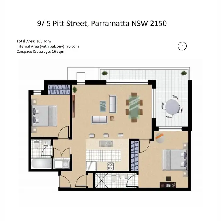 Floorplan of Homely unit listing, 9/5 Pitt Street, Parramatta NSW 2150