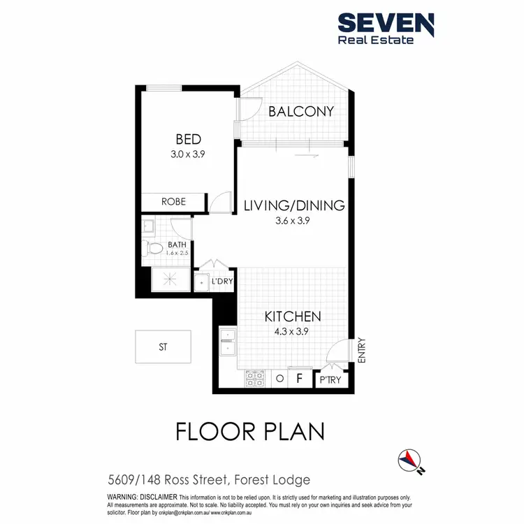 Floorplan of Homely apartment listing, 5609/148 Ross Street, Forest Lodge NSW 2037