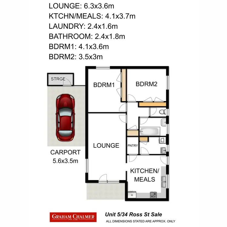 Floorplan of Homely unit listing, 5/34 Ross Street, Sale VIC 3850