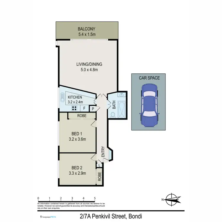 Floorplan of Homely apartment listing, 2/7A Penkivil Street, Bondi NSW 2026