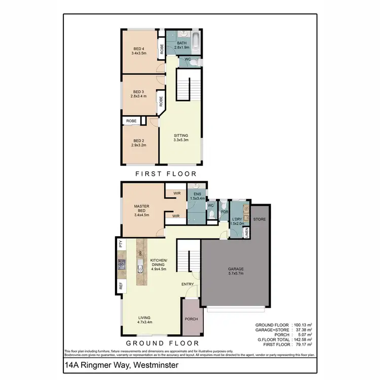 Floorplan of Homely house listing, 14A Ringmer Way, Westminster WA 6061