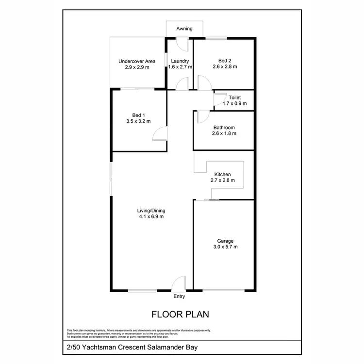 Floorplan of Homely semi-detached listing, 2/50 Yachtsman Crescent, Salamander Bay NSW 2317