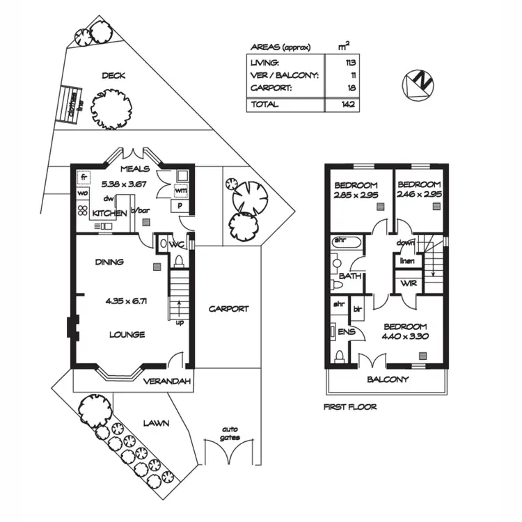Floorplan of Homely townhouse listing, 2/213 King William Road, Hyde Park SA 5061
