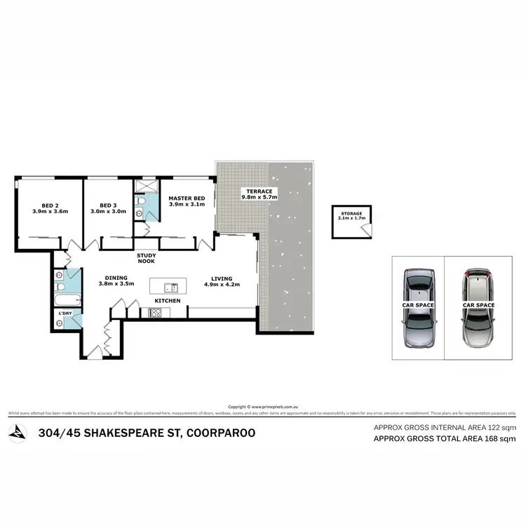 Floorplan of Homely unit listing, 304/45 Shakespeare Street, Coorparoo QLD 4151