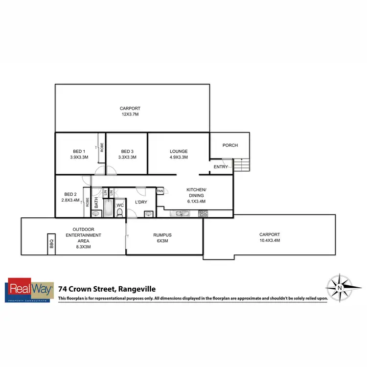 Floorplan of Homely house listing, 74 Crown Street, Rangeville QLD 4350
