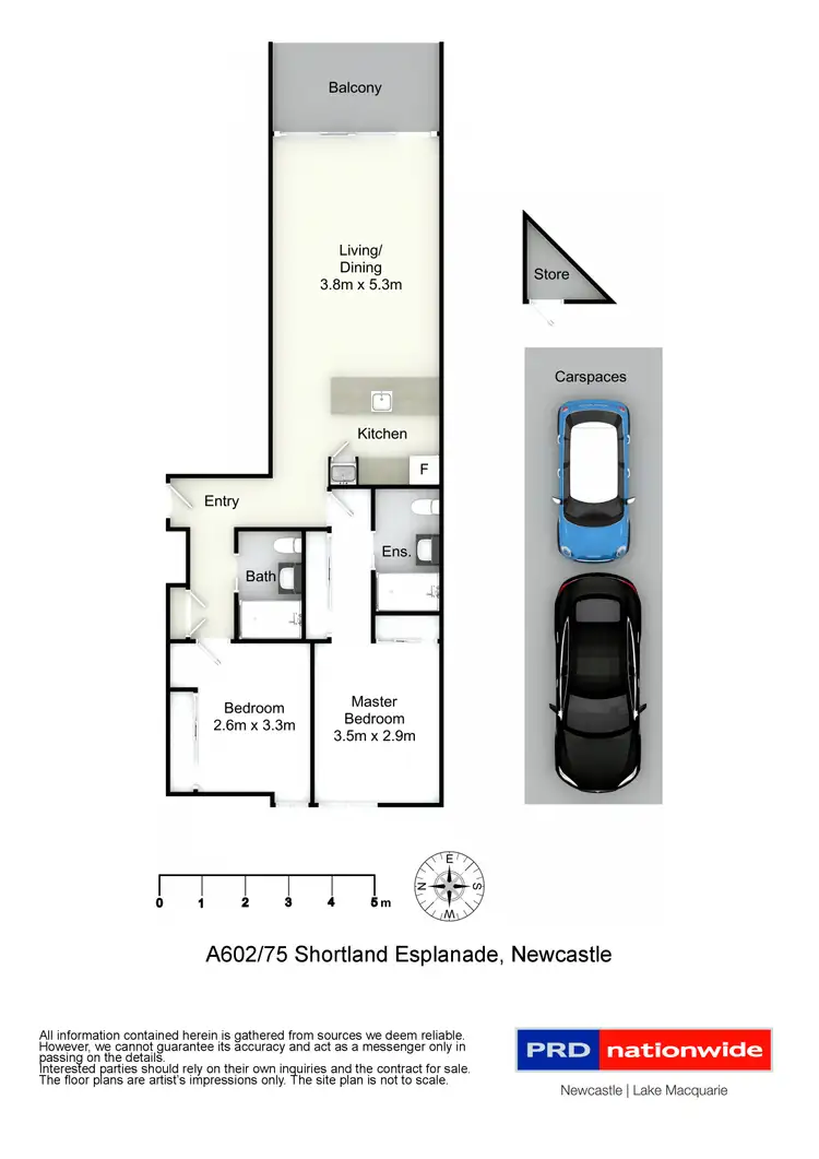 Floorplan of Homely apartment listing, A602/75 Shortland Esplanade, Newcastle NSW 2300