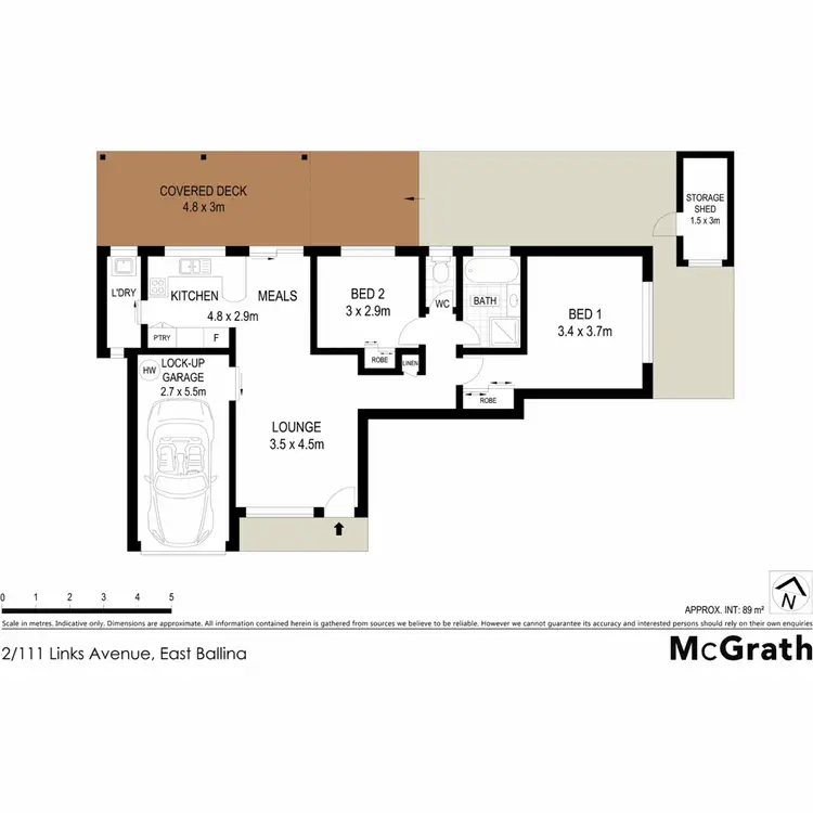 Floorplan of Homely block of units listing, 2/111 Links Avenue, East Ballina NSW 2478