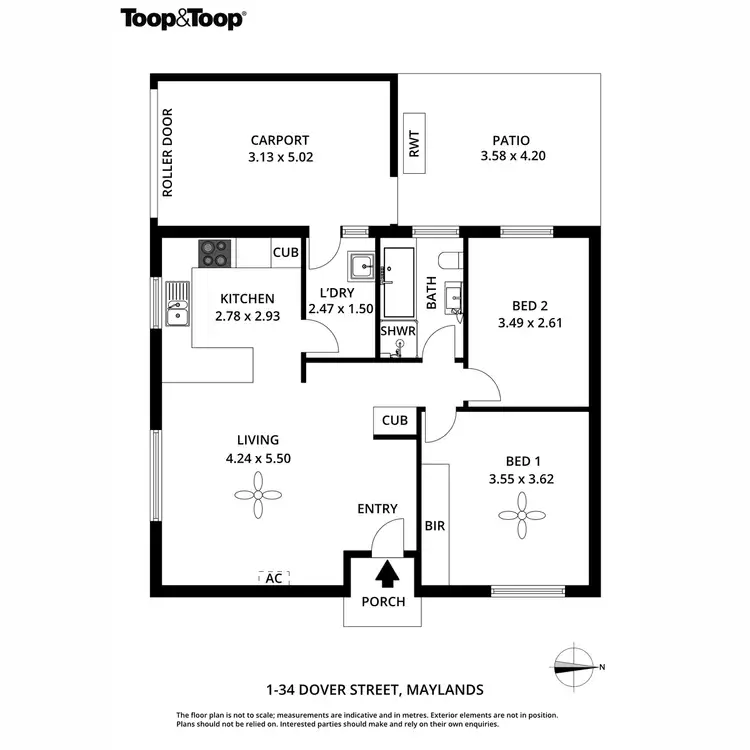Floorplan of Homely unit listing, 1/34 Dover Street, Maylands SA 5069