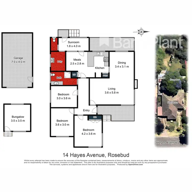 Floorplan of Homely house listing, 14 Hayes Avenue, Rosebud VIC 3939
