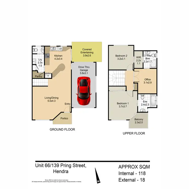 Floorplan of Homely townhouse listing, 66/139 Pring Street, Hendra QLD 4011